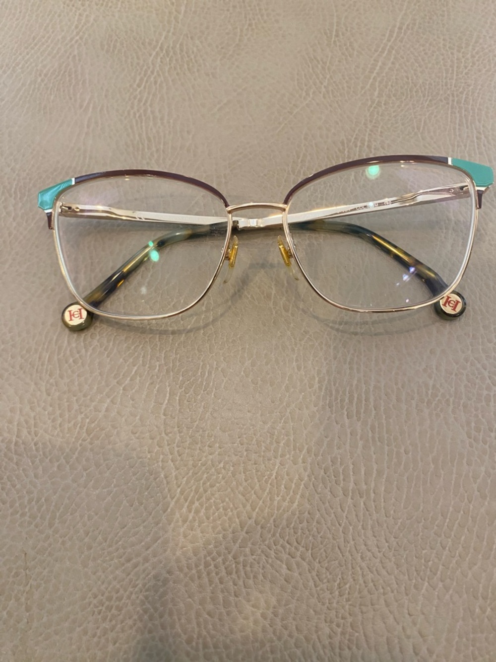 Carolina Herrera Eyeglasses Frames, VHE196K, 55-15-140, Gold/Purple